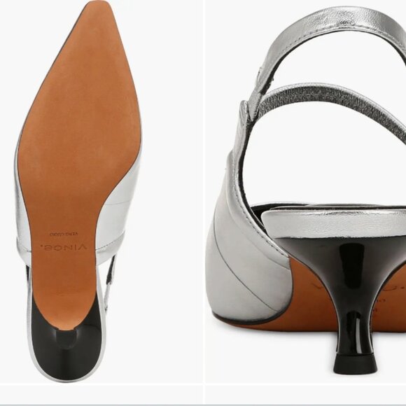 Vince Silver Slingback Heels - Picture 7 of 7